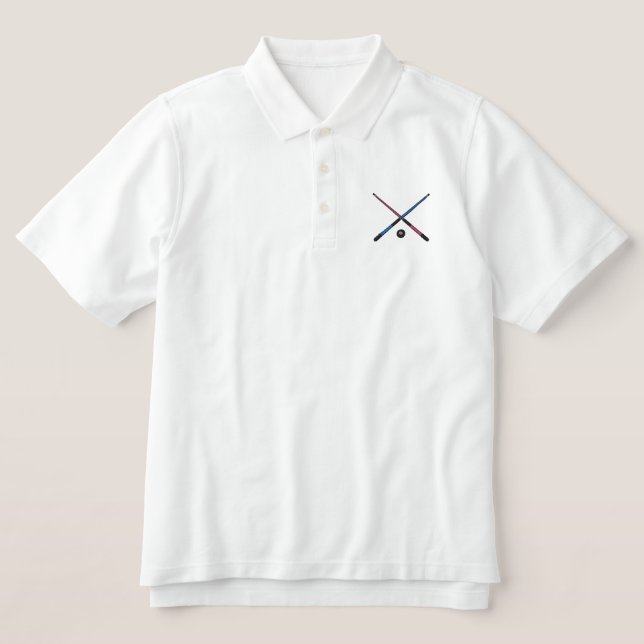 Billiards Embroidered Polo Shirt (Design Front)