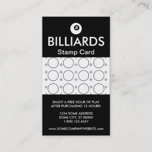 BILLIARDS focus stamp card