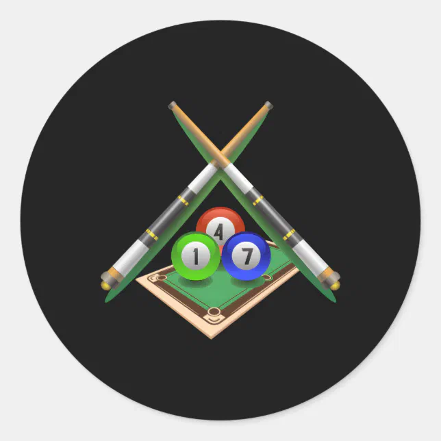 Billiards For Billiards Playing Pool Classic Round Sticker | Zazzle