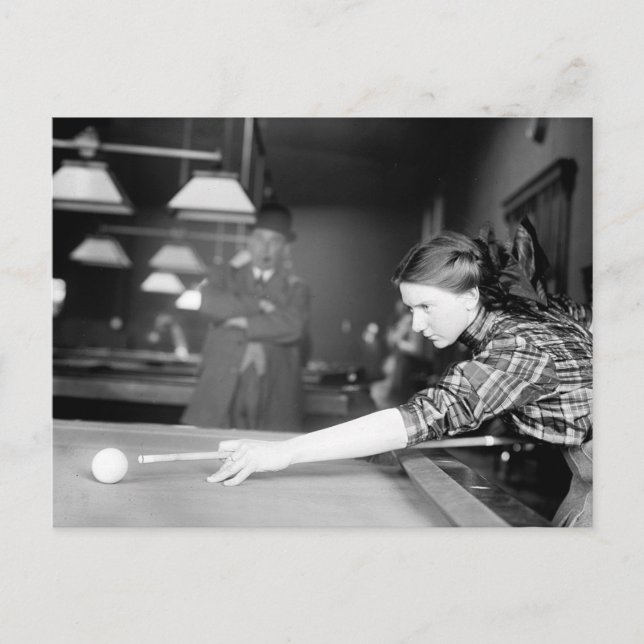 Billiards Game, 1910 Postcard (Front)