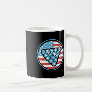 Billiards Gifts For Men & Women American Flag Coffee Mug