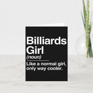 Billiards Girl Definition Normal Only Cooler Cue S Card