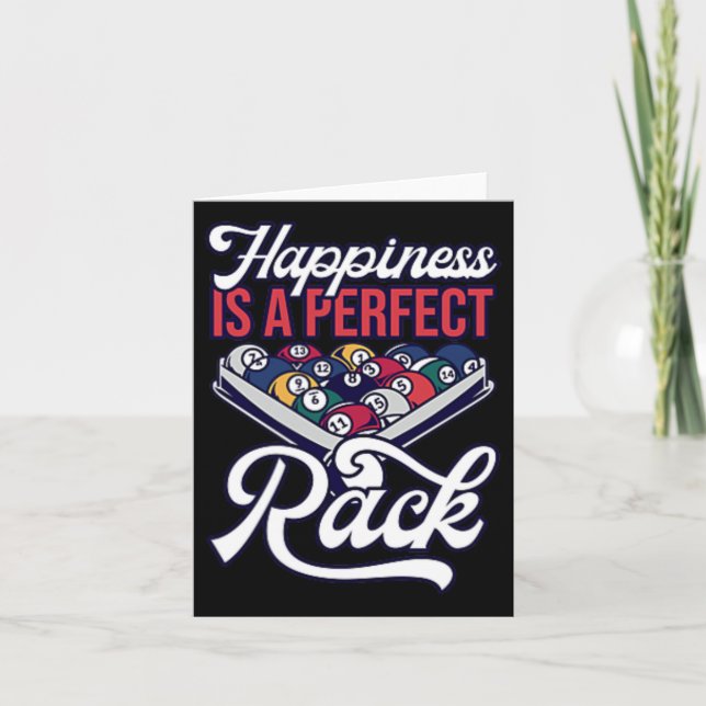 Billiards Happiness Perfect Rack Pool Minimalist  Card (Front)