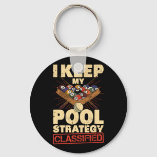 Billiards I Keep My Pool Strategy Clified Retro 8  Keychain