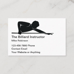 Billiards Instructor Lessons Simple Business Cards