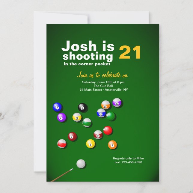 Billiards Invitation (Front)