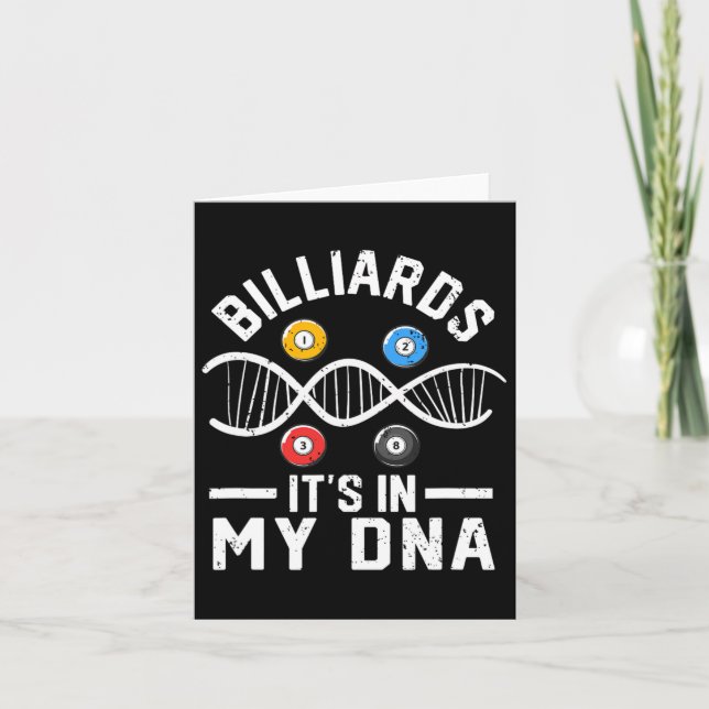 Billiards Its In My Dna Funny Pool Billiard Player Card (Front)