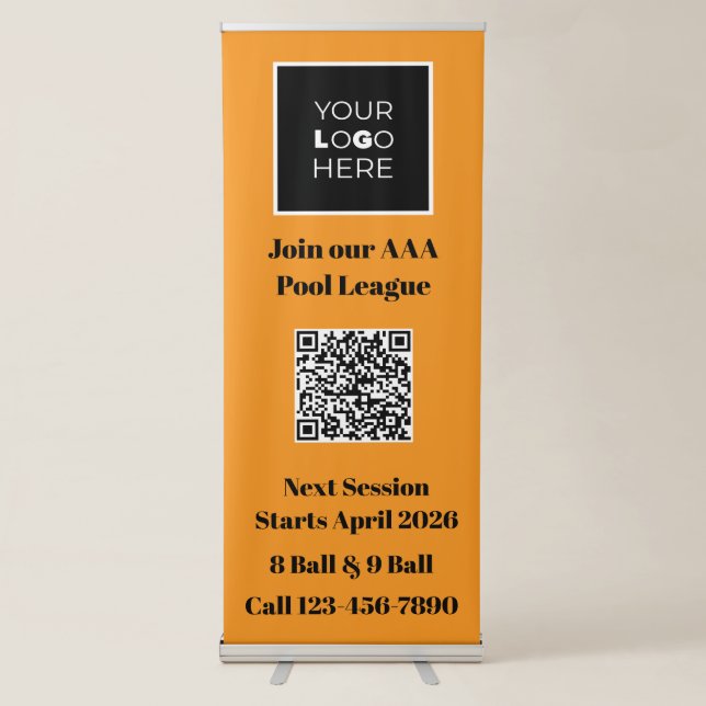 Billiards League Promotional Vertical Banner  (Front)