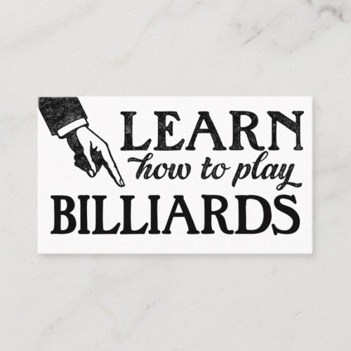 Billiards Lessons Business Cards _ Cool Vintage