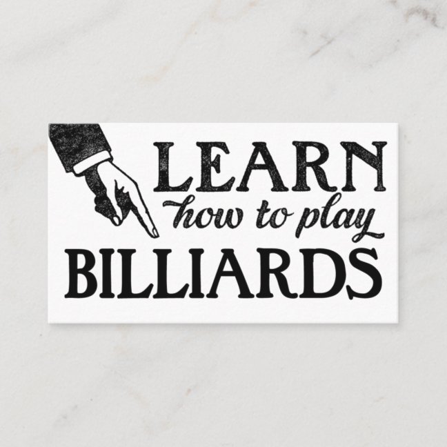 Billiards Lessons Business Cards - Fun Retro Vintage Style - Nifty ...