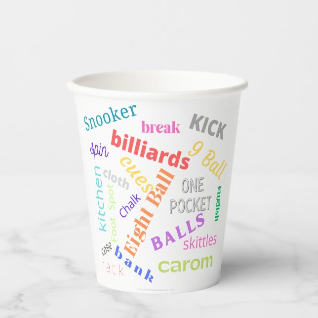 Billiards paper cups (Front)