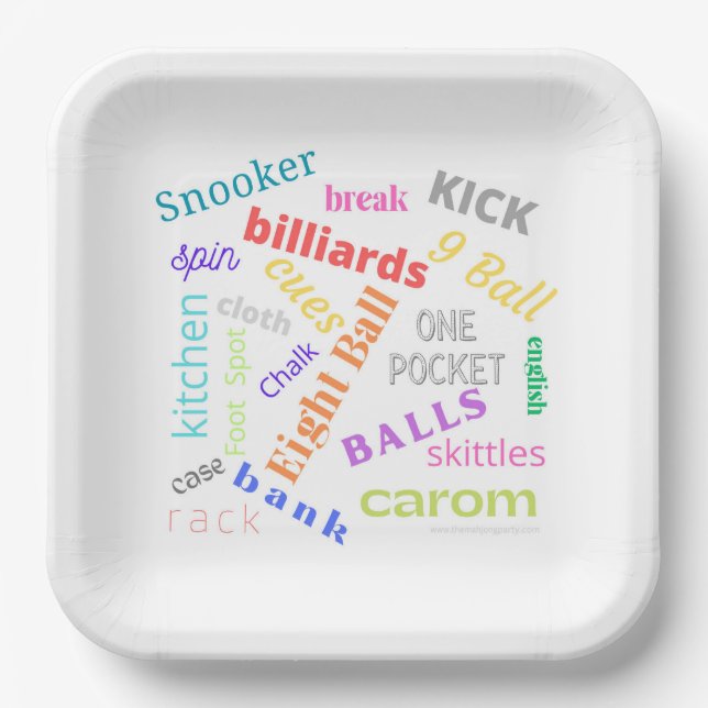 Billiards paper plate (Front)