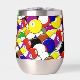 Billiards Pattern Thermal Stemless Wine Tumbler