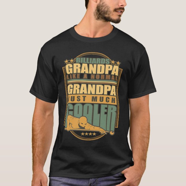 Billiards Player Granpa  Snooker Grandfather T-Shirt (Front)