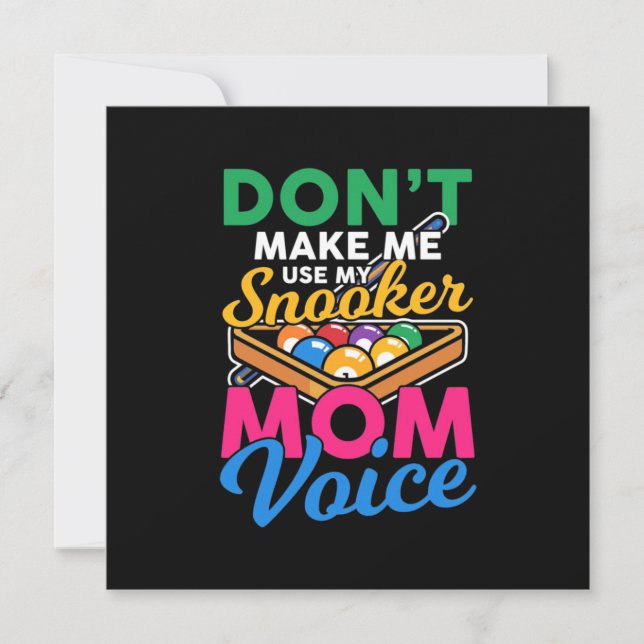 Billiards Player | I Am Snooker Mom Invitation (Front)