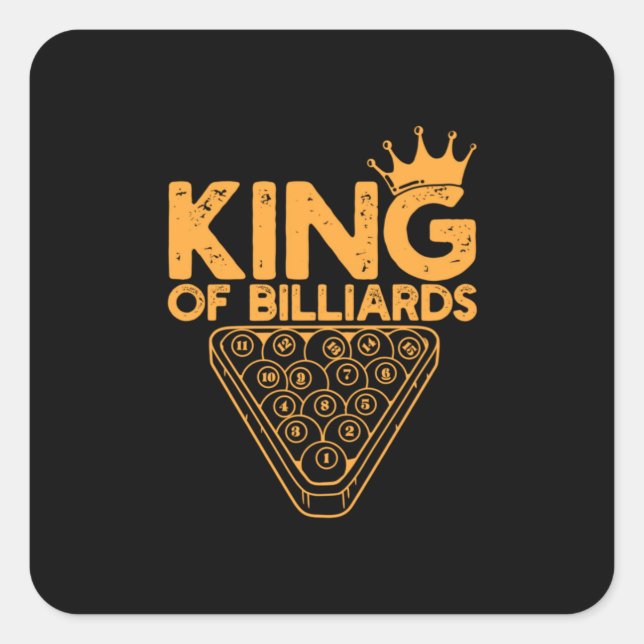 Billiards Player | King Of Billiards Square Sticker (Front)