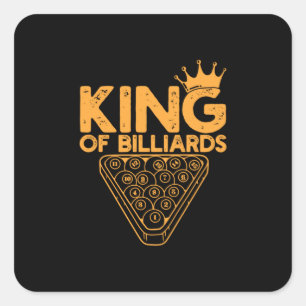 Billiards Player King Of Billiards Square Sticker