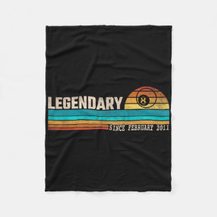 Billiards Player Legend Since February 2011 Birthd Fleece Blanket
