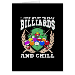 Billiards Player Play Billiards And Chill Card
