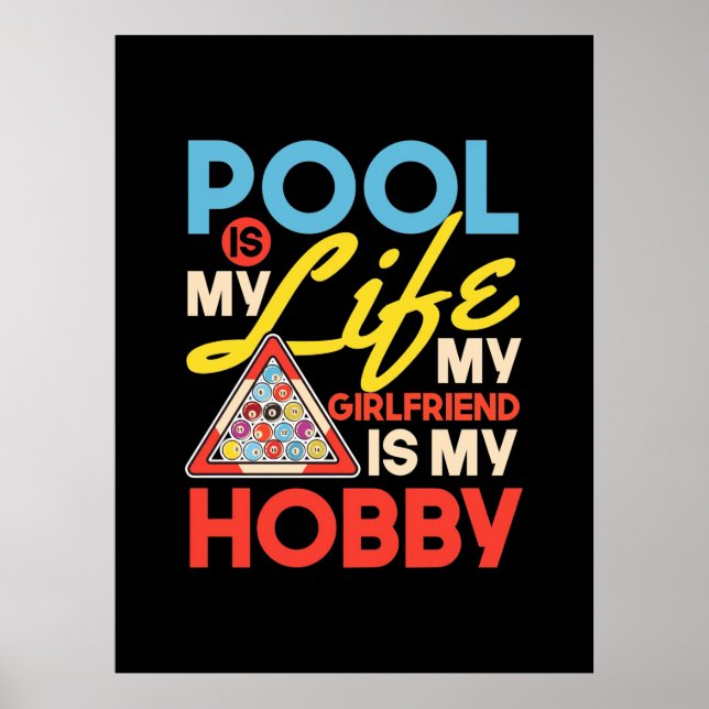 Billiards Player | Pool Billiards Is My Life Poster (Front)