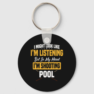 Billiards Player Pool Table Snooker Pyramid Billia Keychain