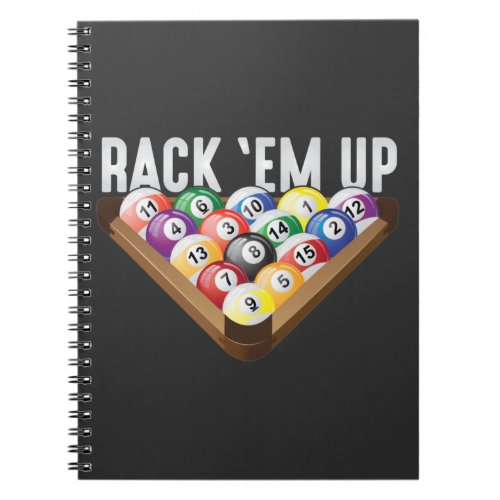 Billiards Player Rack em Up Eight Ball Pool Notebook