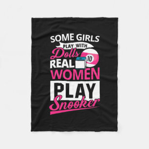 Billiards Player Real Women Play Snooker Fleece Blanket