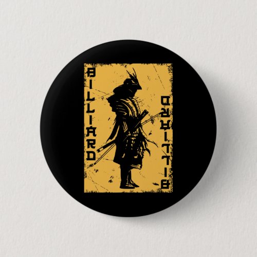 Billiards Player Samurai Japan Warrior Snooker Poo Button
