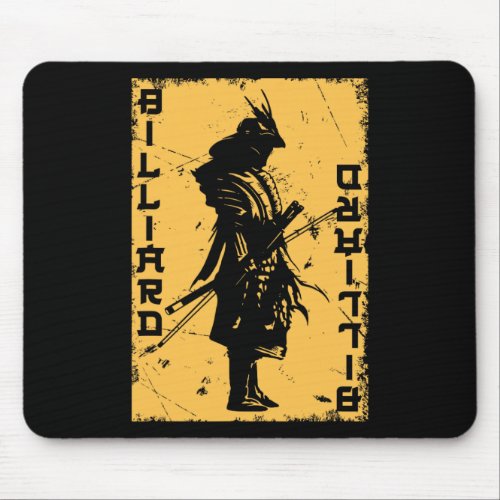 Billiards Player Samurai Japan Warrior Snooker Poo Mouse Pad