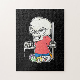Billiards Player   Skull Billiard Player Jigsaw Puzzle