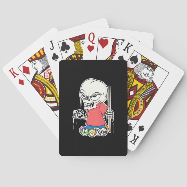 Billiards Player | Skull Billiard Player Poker Cards (Back)