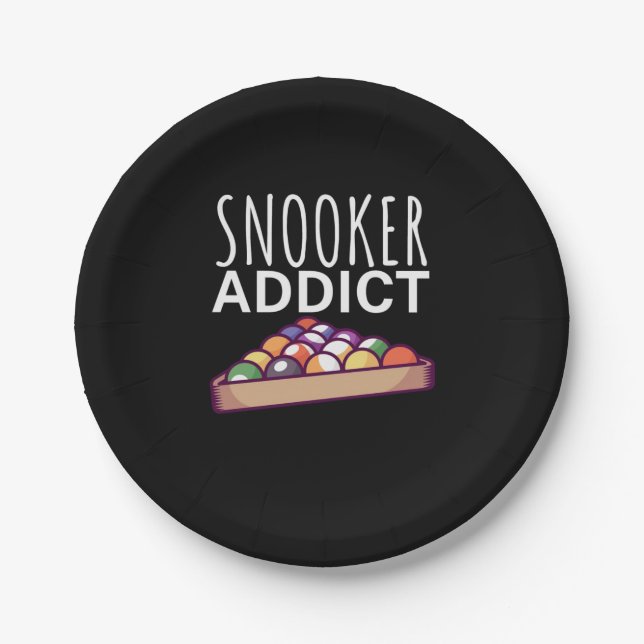 Billiards Player | Snooker Addict Paper Plates (Front)