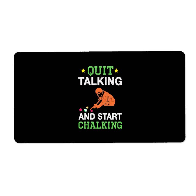 Billiards Player | Snooker Start Chalking Label (Front)
