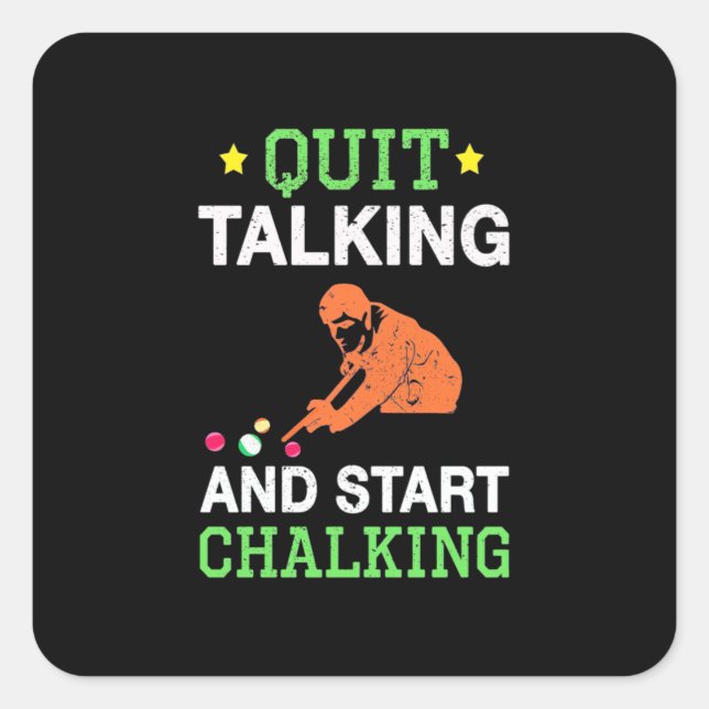 Billiards Player | Snooker Start Chalking Square Sticker (Front)