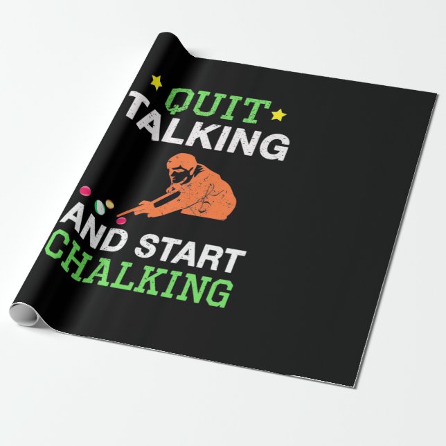 Billiards Player | Snooker Start Chalking Wrapping Paper (Unrolled)
