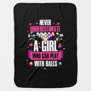 Billiards Player This Girl Can Play Pool Billiards Baby Blanket