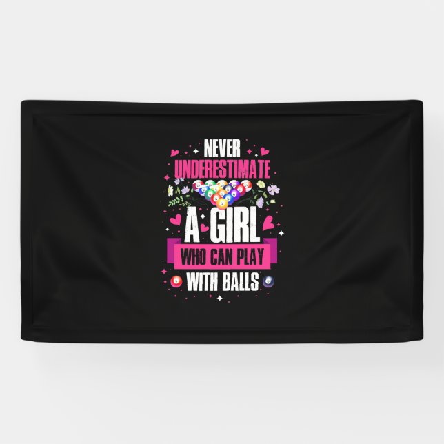 Billiards Player This Girl Can Play Pool Billiards Banner (Horizontal)