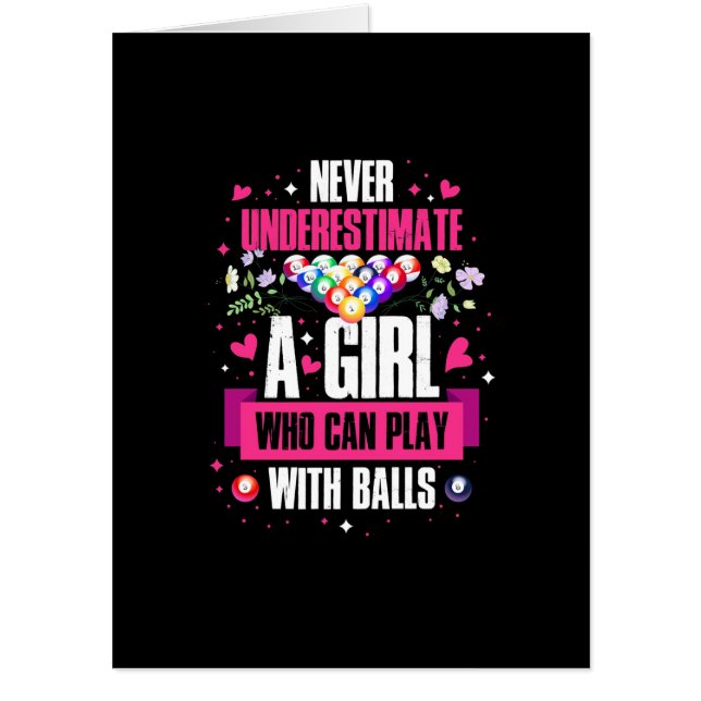 Billiards Player This Girl Can Play Pool Billiards Card (Front)