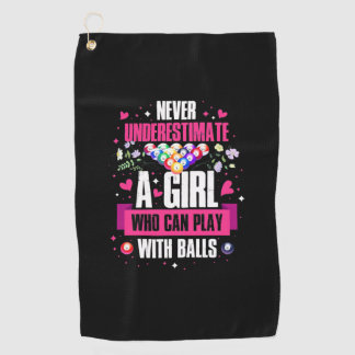 Billiards Player This Girl Can Play Pool Billiards Golf Towel