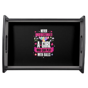 Billiards Player This Girl Can Play Pool Billiards Serving Tray