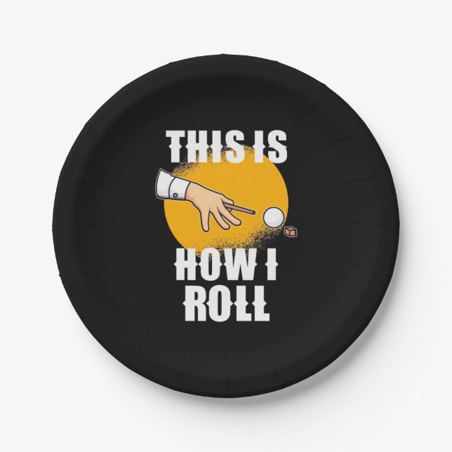 Billiards Player | This Is How Snooker Roll Paper Plates (Front)