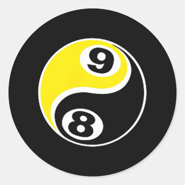 Billiards Pool 8 Ball 9 Ball Skull Classic Round Sticker | Zazzle
