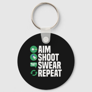 Billiards Pool Aim Shoot Swear Funny Keychain