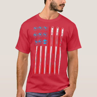 Billiards Pool American Flag  T-Shirt