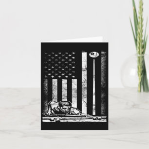 Billiards Pool American Us Flag July 4th Card