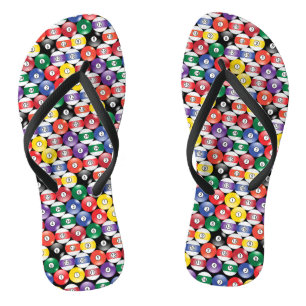 Billiards Pool Ball Pattern Flip Flops