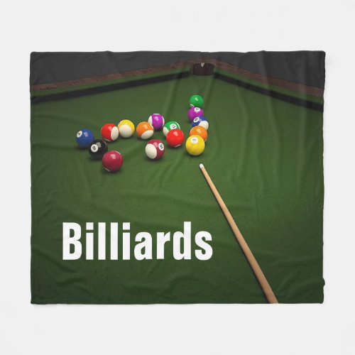 Billiards Pool Balls and Pool Table Fleece Blanket