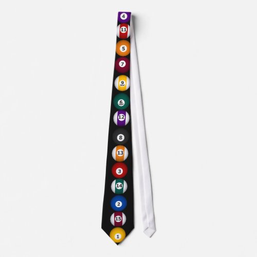 Billiards Pool Balls Custom Tie Necktie