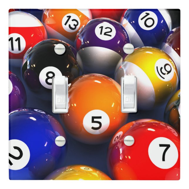 Billiards Pool Balls Light Switch Cover (In Situ)