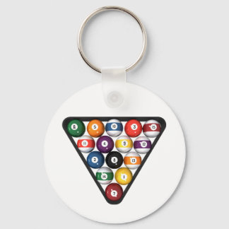 Billiards / Pool Balls Racked: Keychain